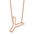 14k Rose Gold Sideways Cut Out Initial Y Necklace