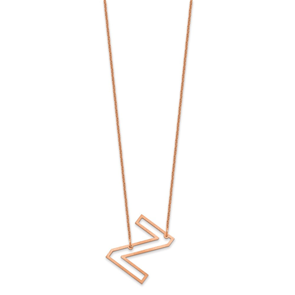 14k Rose Gold Sideways Cut Out Initial Z Necklace