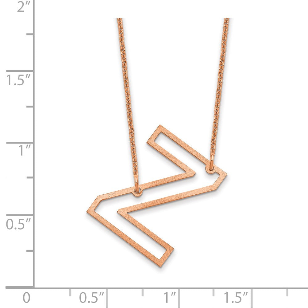 14k Rose Gold Sideways Cut Out Initial Z Necklace