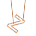 14k Rose Gold Sideways Cut Out Initial Z Necklace