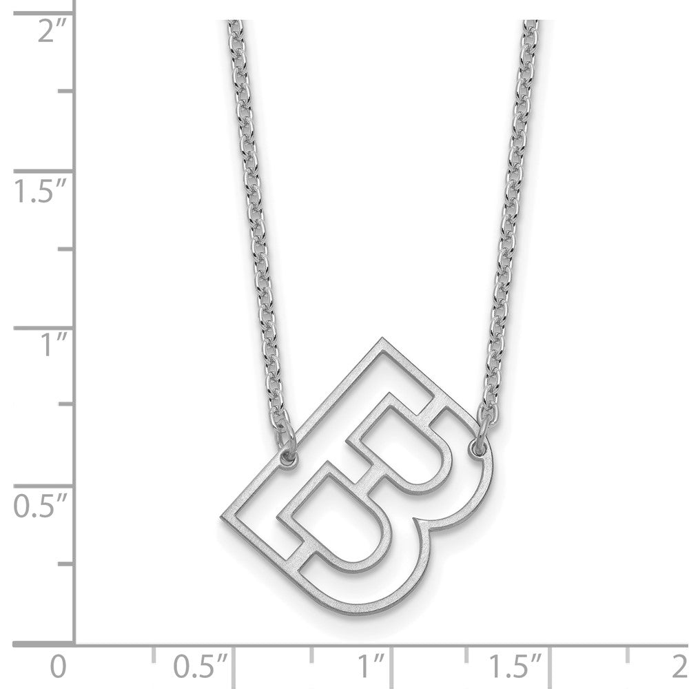 Sterling Silver Sideways Cut Out Initial B Necklace