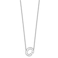 Sterling Silver Sideways Cut Out Initial C Necklace