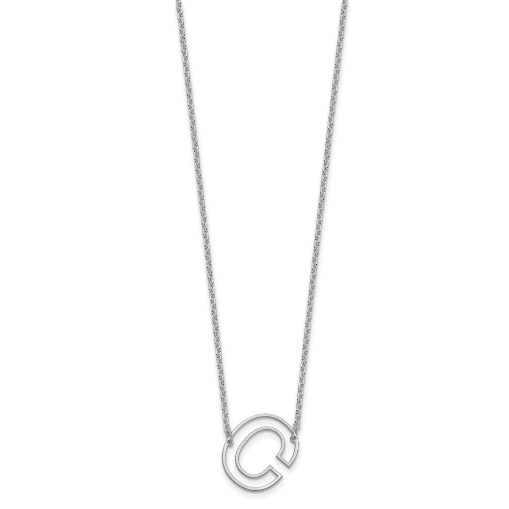 Sterling Silver Sideways Cut Out Initial C Necklace