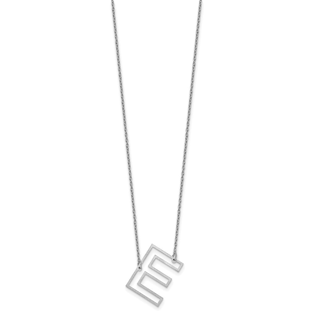 Sterling Silver Sideways Cut Out Initial E Necklace