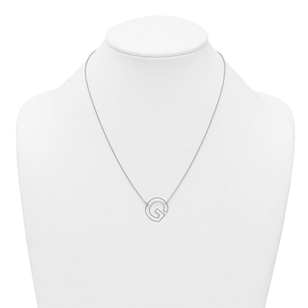 Sterling Silver Sideways Cut Out Initial G Necklace