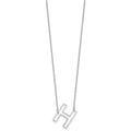Sterling Silver Sideways Cut Out Initial H Necklace