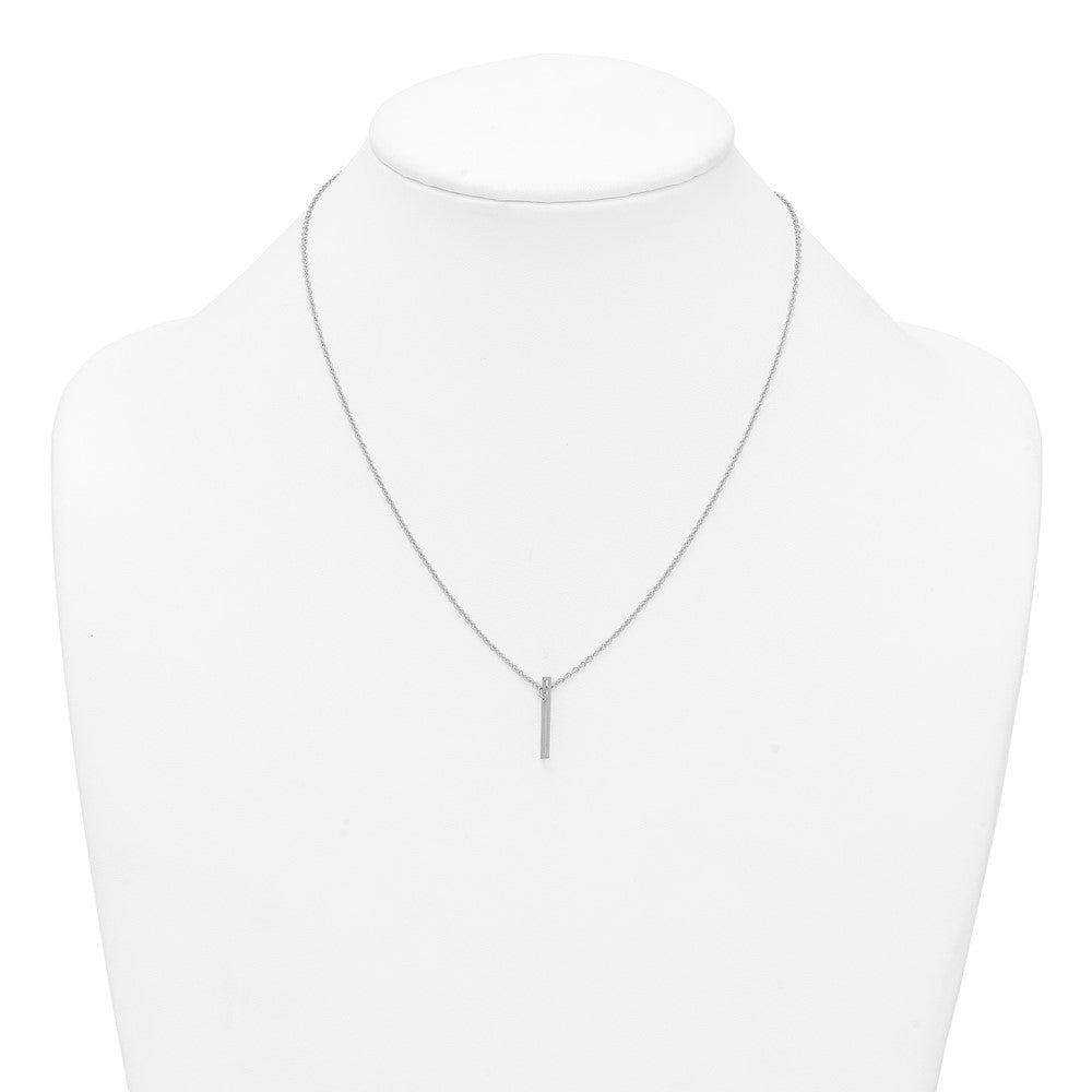 Sterling Silver Sideways Cut Out Initial I Necklace
