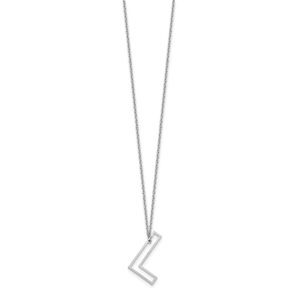 Sterling Silver Sideways Cut Out Initial L Necklace