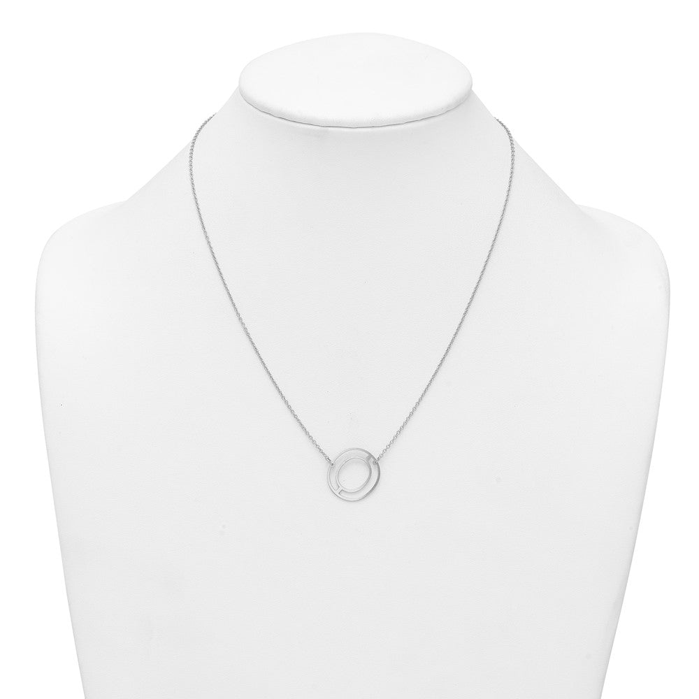 Sterling Silver Sideways Cut Out Initial O Necklace