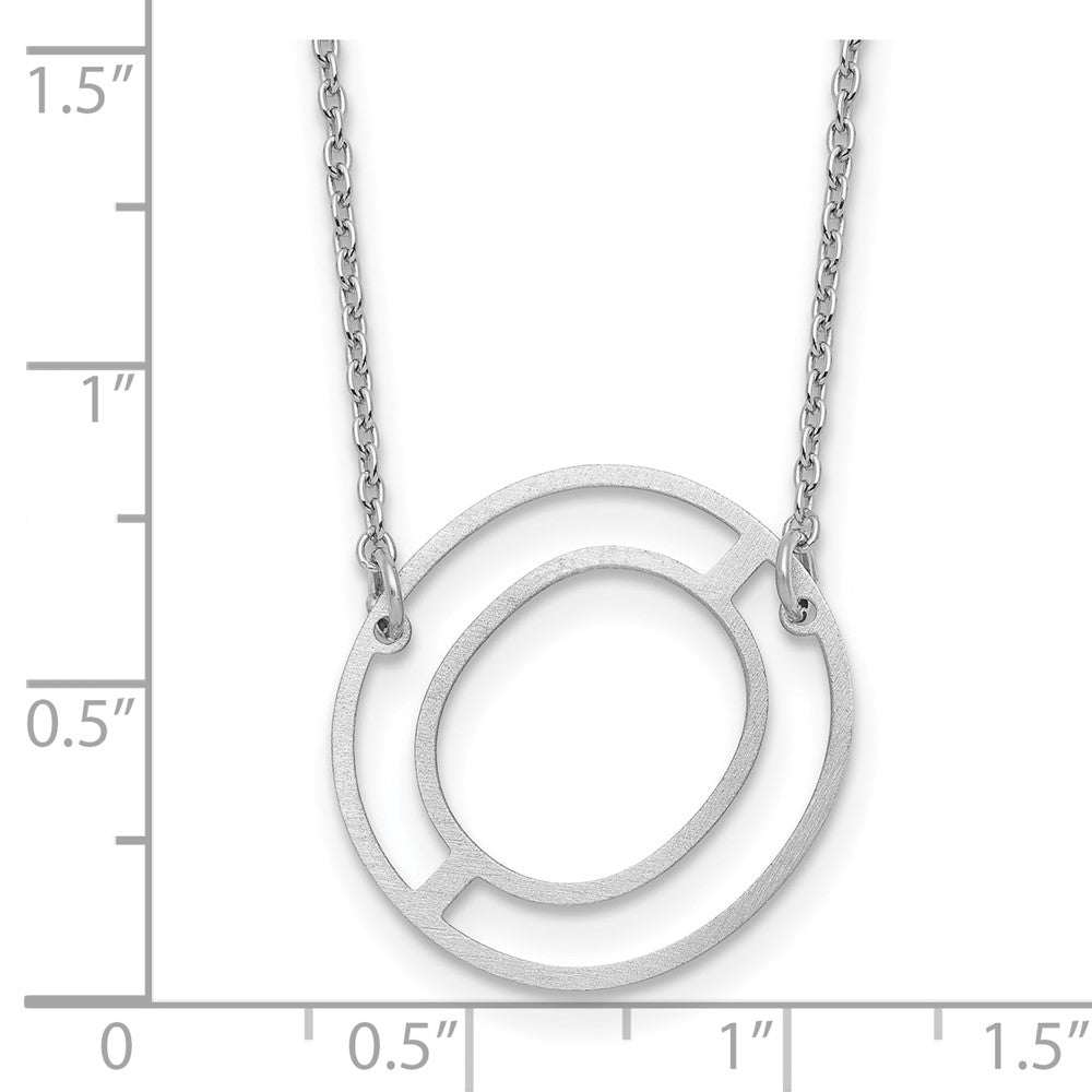 Sterling Silver Sideways Cut Out Initial O Necklace