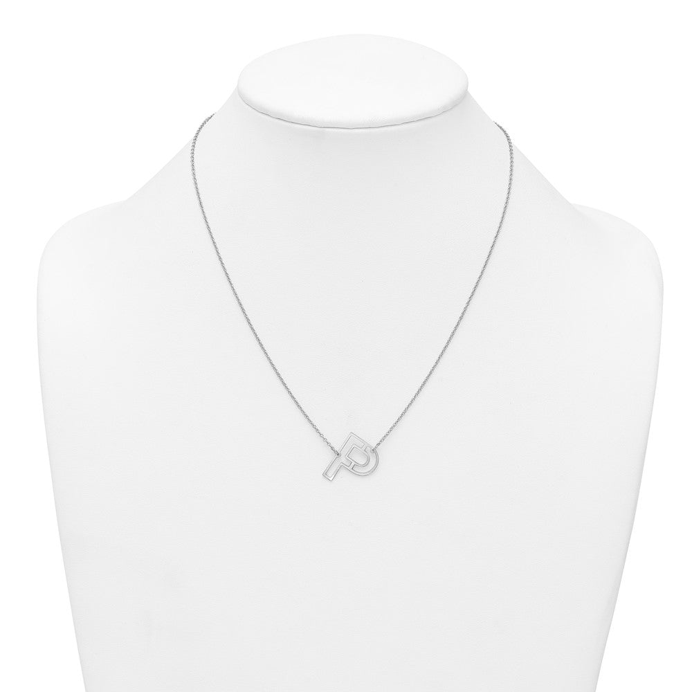 Sterling Silver Sideways Cut Out Initial P Necklace