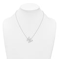 Sterling Silver Sideways Cut Out Initial W Necklace