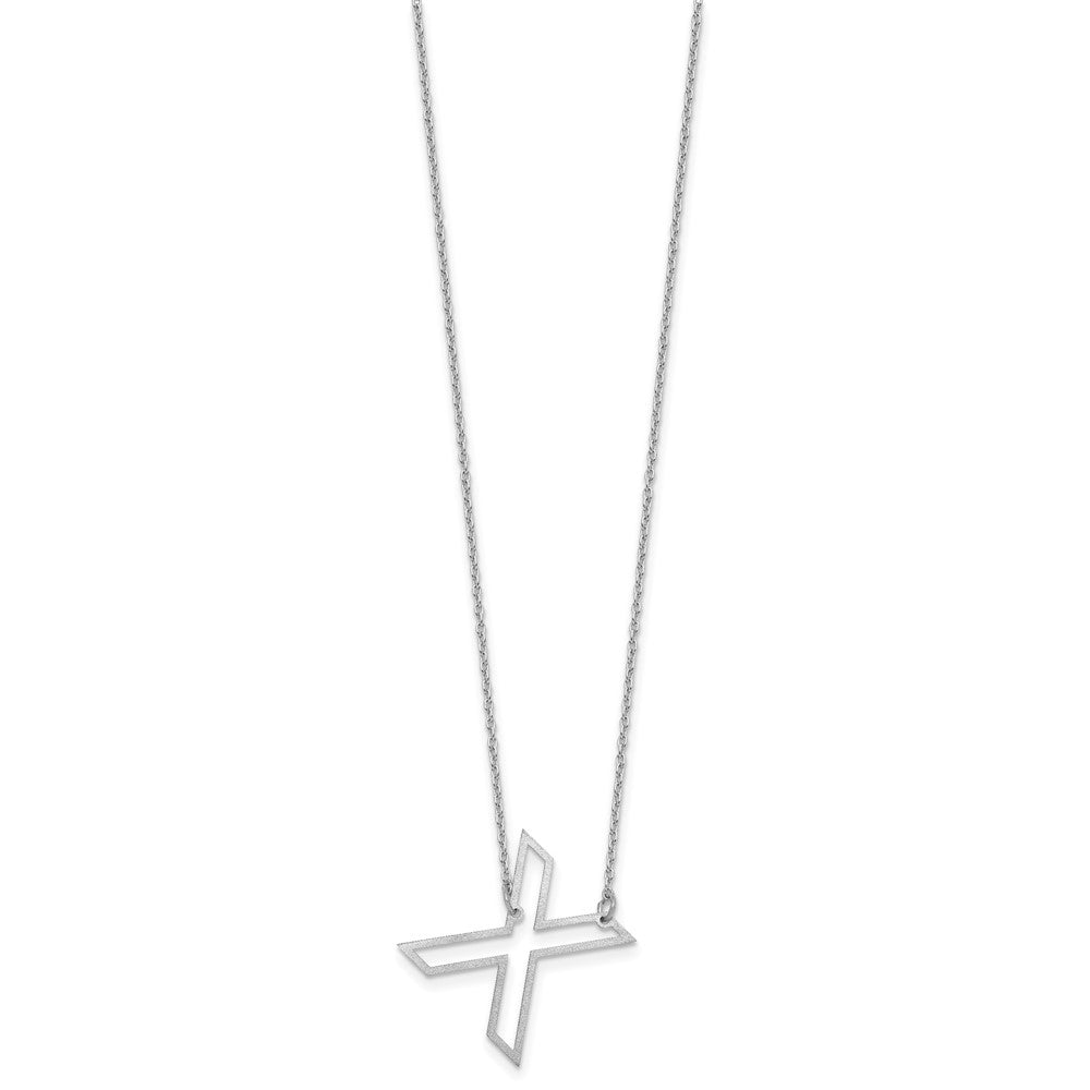 Sterling Silver Sideways Cut Out Initial X Necklace