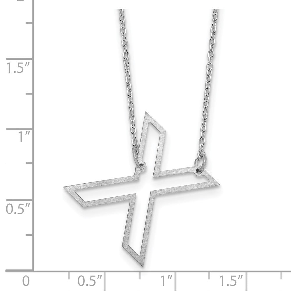 Sterling Silver Sideways Cut Out Initial X Necklace