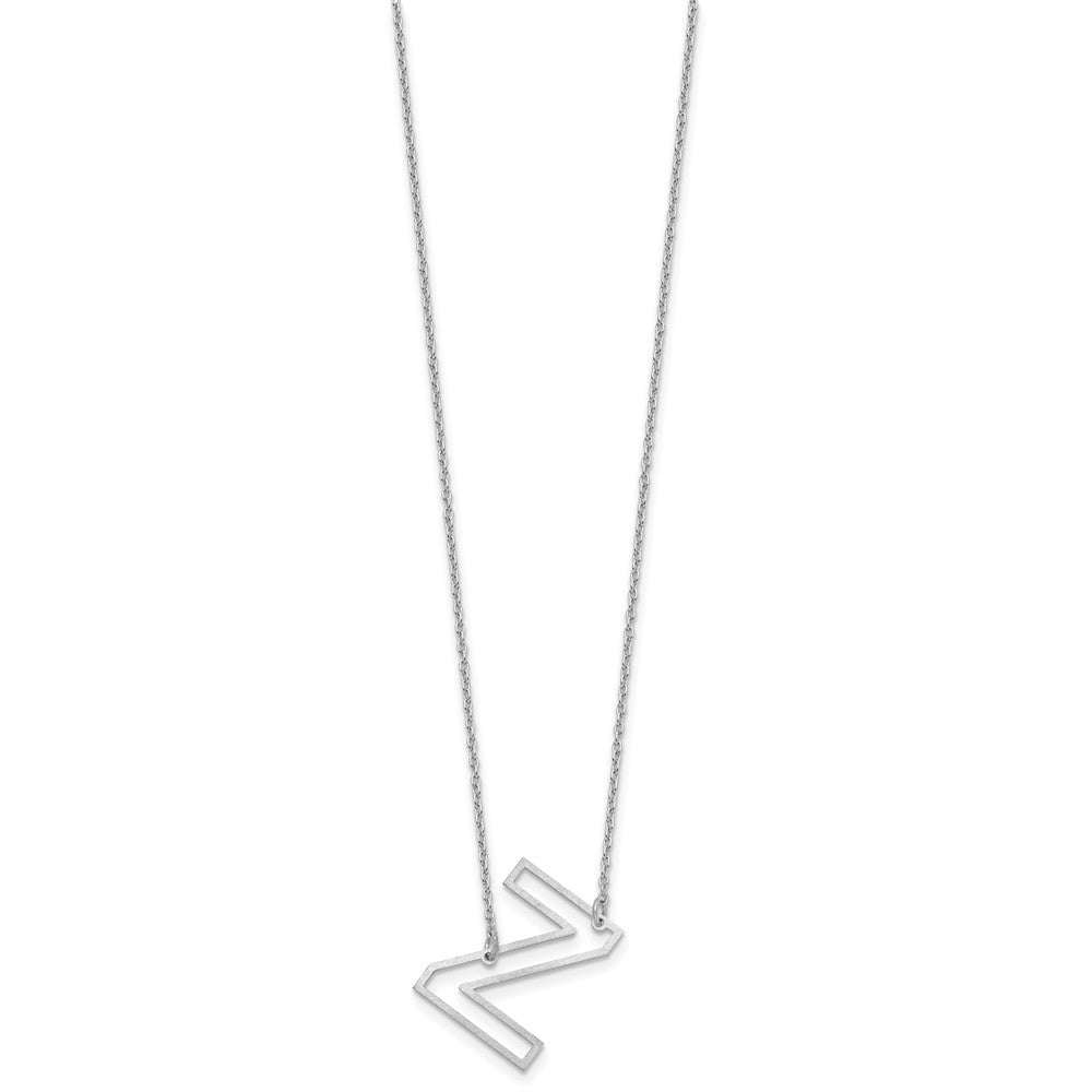 Sterling Silver Sideways Cut Out Initial Z Necklace