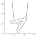 14k White Gold Sideways Cut-out Initial A Necklace