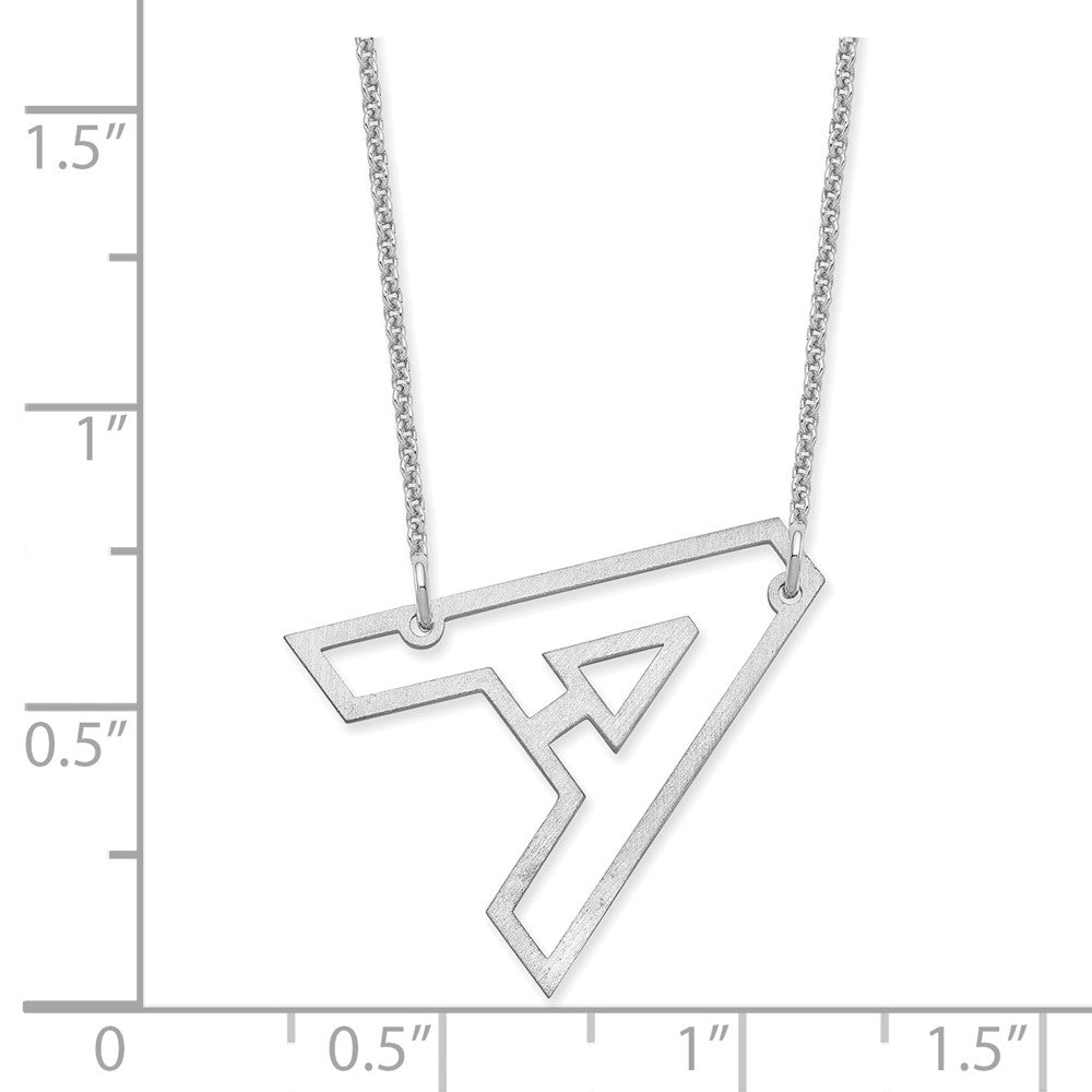 14k White Gold Sideways Cut-out Initial A Necklace
