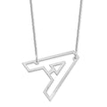 10k White Gold Sideways Cut-out Initial A Necklace