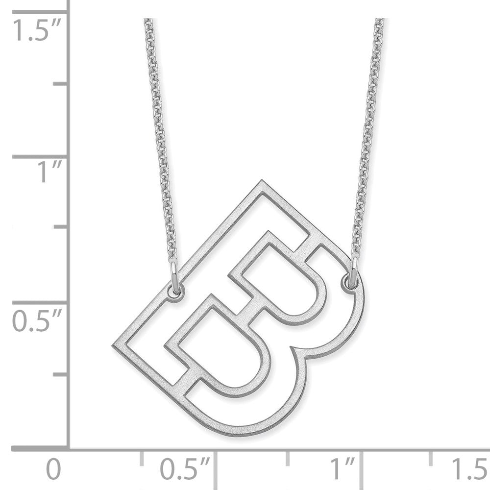 14k White Gold Sideways Cut Out Initial B Necklace