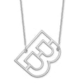 14k White Gold Sideways Cut Out Initial B Necklace