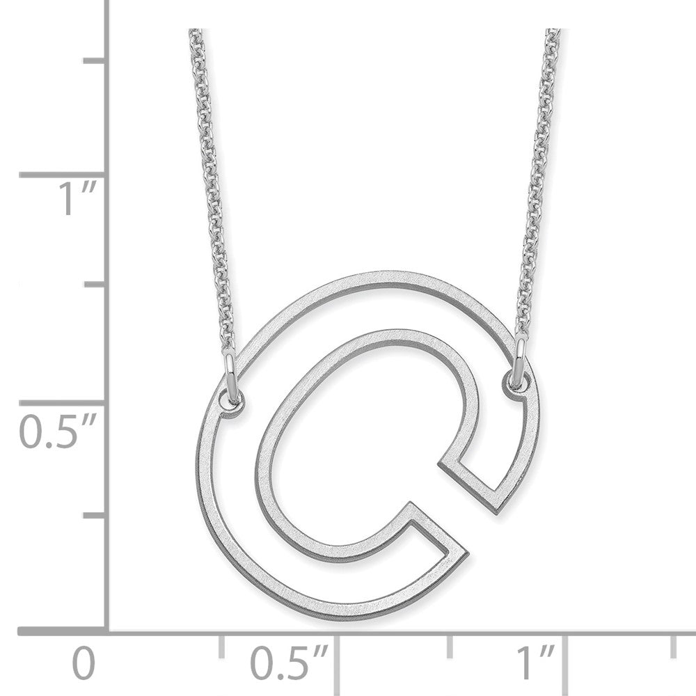 10k White Gold Sideways Cut Out Initial C Necklace