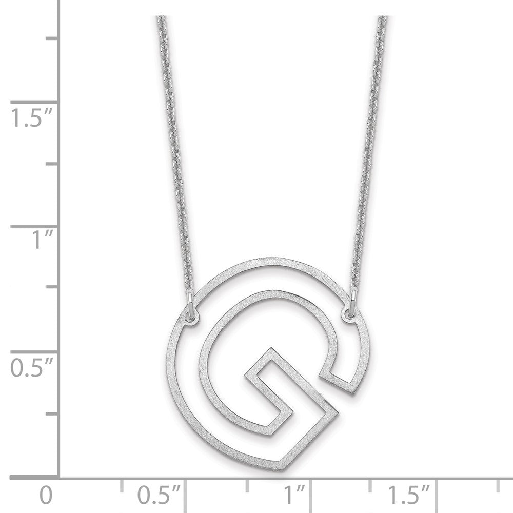 10k White Gold Sideways Cut Out Initial G Necklace