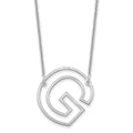 10k White Gold Sideways Cut Out Initial G Necklace