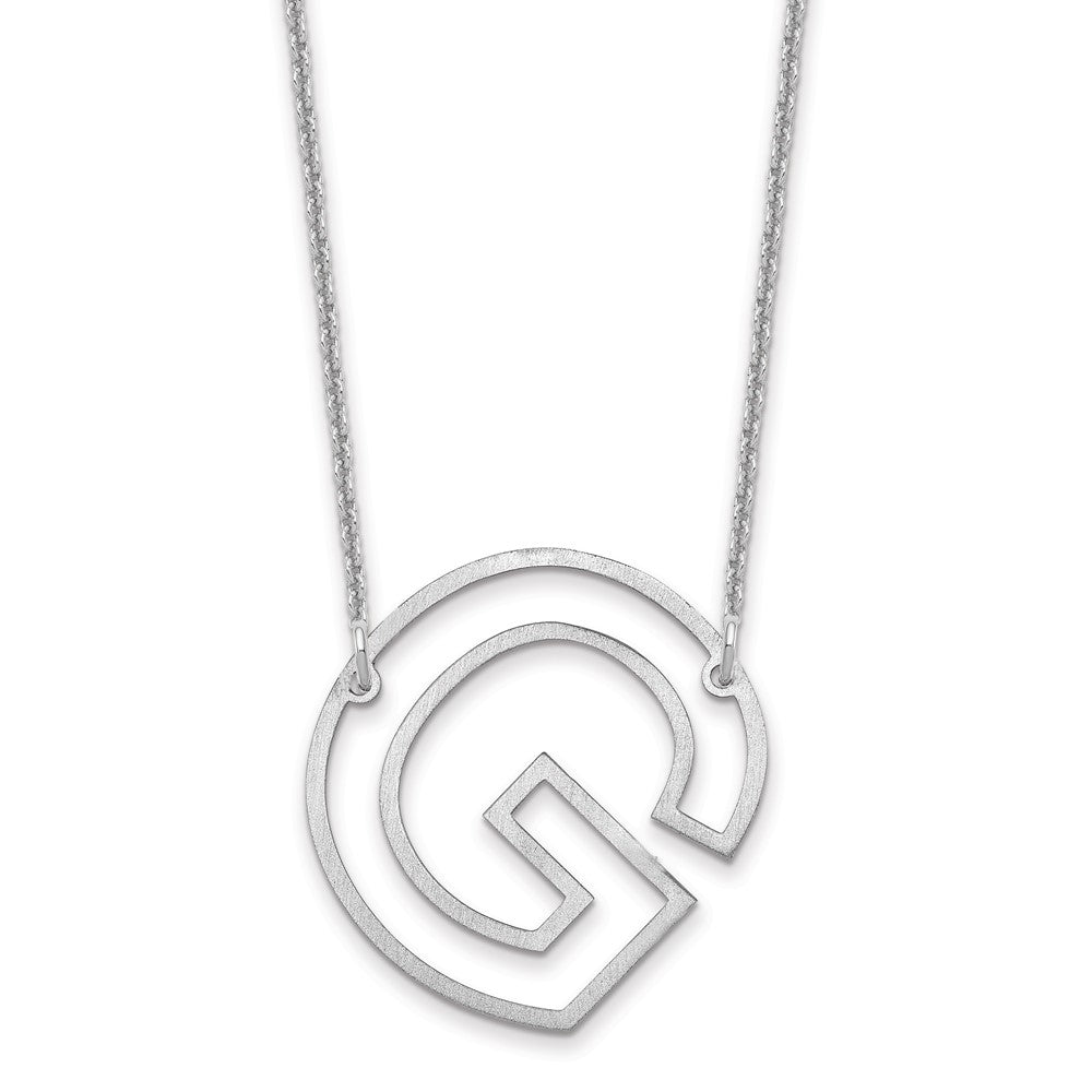 10k White Gold Sideways Cut Out Initial G Necklace