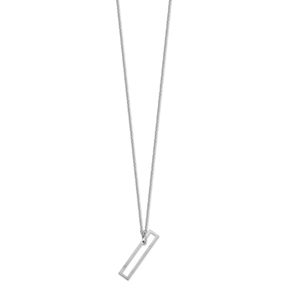 14k White Gold Sideways Cut Out Initial I Necklace
