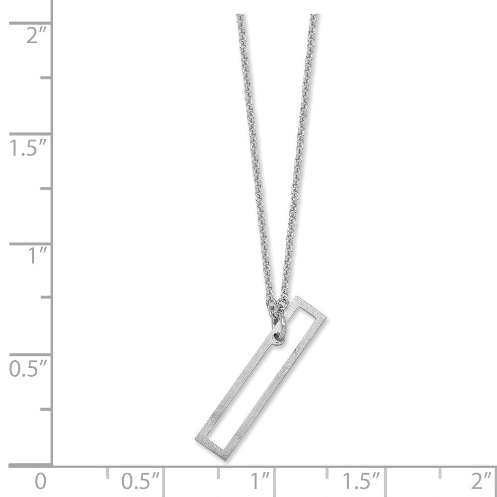 14k White Gold Sideways Cut Out Initial I Necklace
