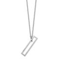 14k White Gold Sideways Cut Out Initial I Necklace