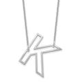 10k White Gold Sideways Cut Out Initial K Necklace