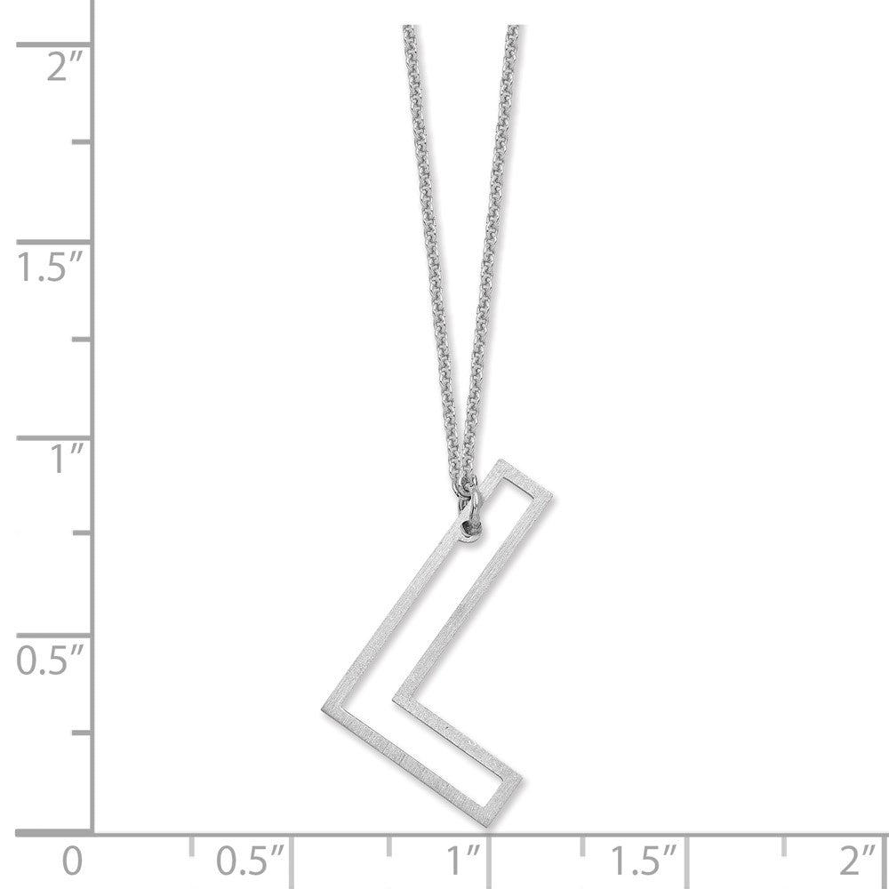 10k White Gold Sideways Cut Out Initial L Necklace