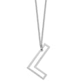 14k White Gold Sideways Cut Out Initial L Necklace