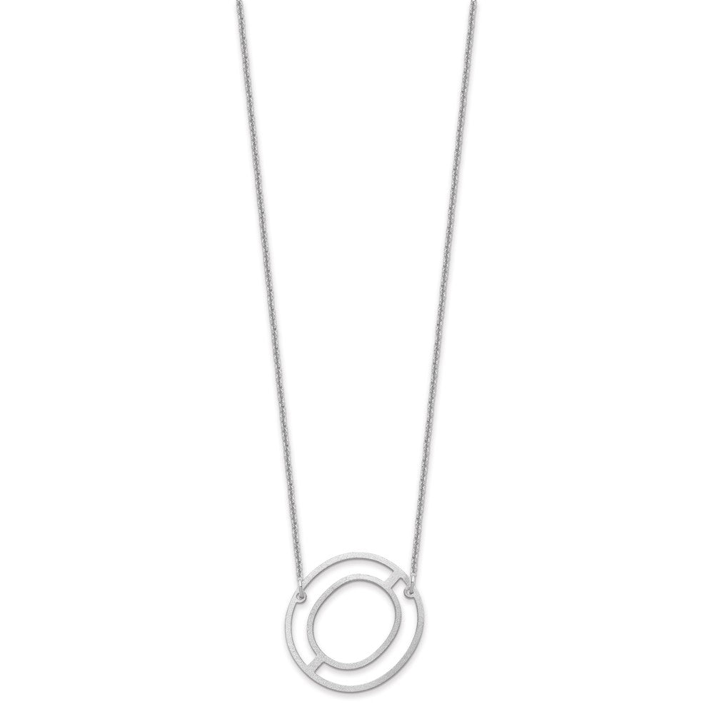 14k White Gold Sideways Cut Out Initial O Necklace