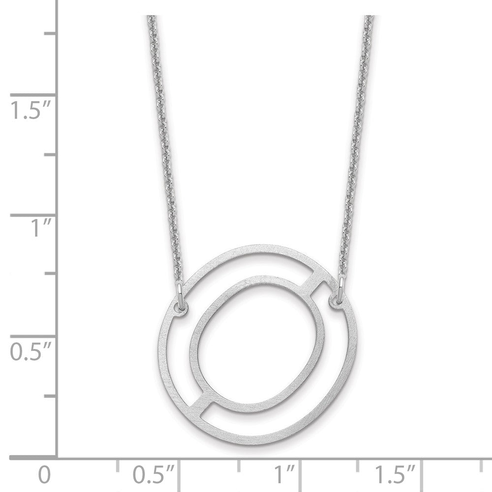 14k White Gold Sideways Cut Out Initial O Necklace