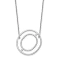 14k White Gold Sideways Cut Out Initial O Necklace