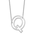 10k White Gold Sideways Cut Out Initial Q Necklace