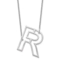 14k White Gold Sideways Cut Out Initial R Necklace