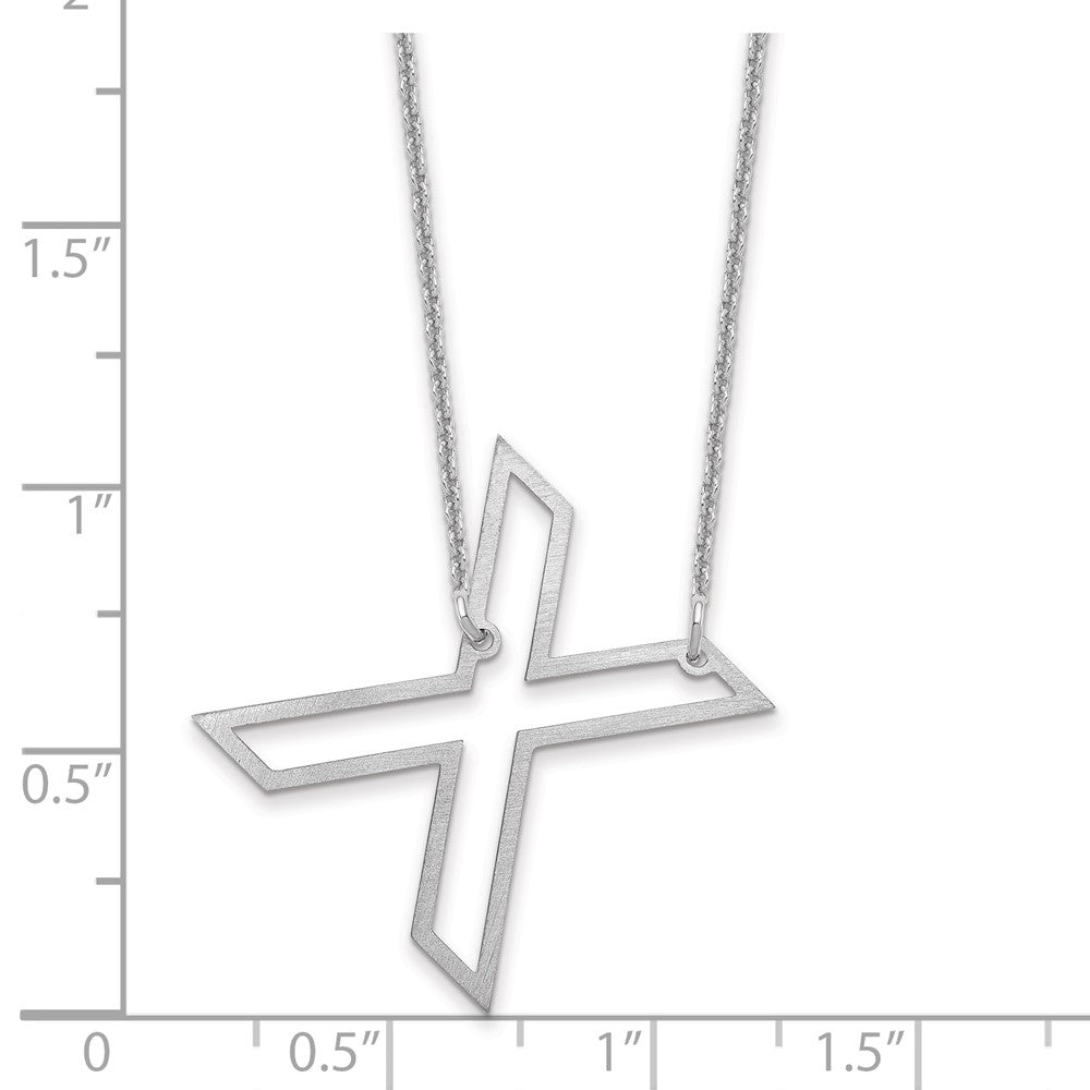 10k White Gold Sideways Cut Out Initial X Necklace