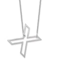 10k White Gold Sideways Cut Out Initial X Necklace