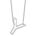 10k White Gold Sideways Cut Out Initial Y Necklace