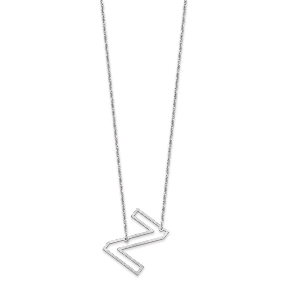 14k White Gold Sideways Cut Out Initial Z Necklace