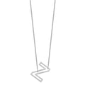 14k White Gold Sideways Cut Out Initial Z Necklace