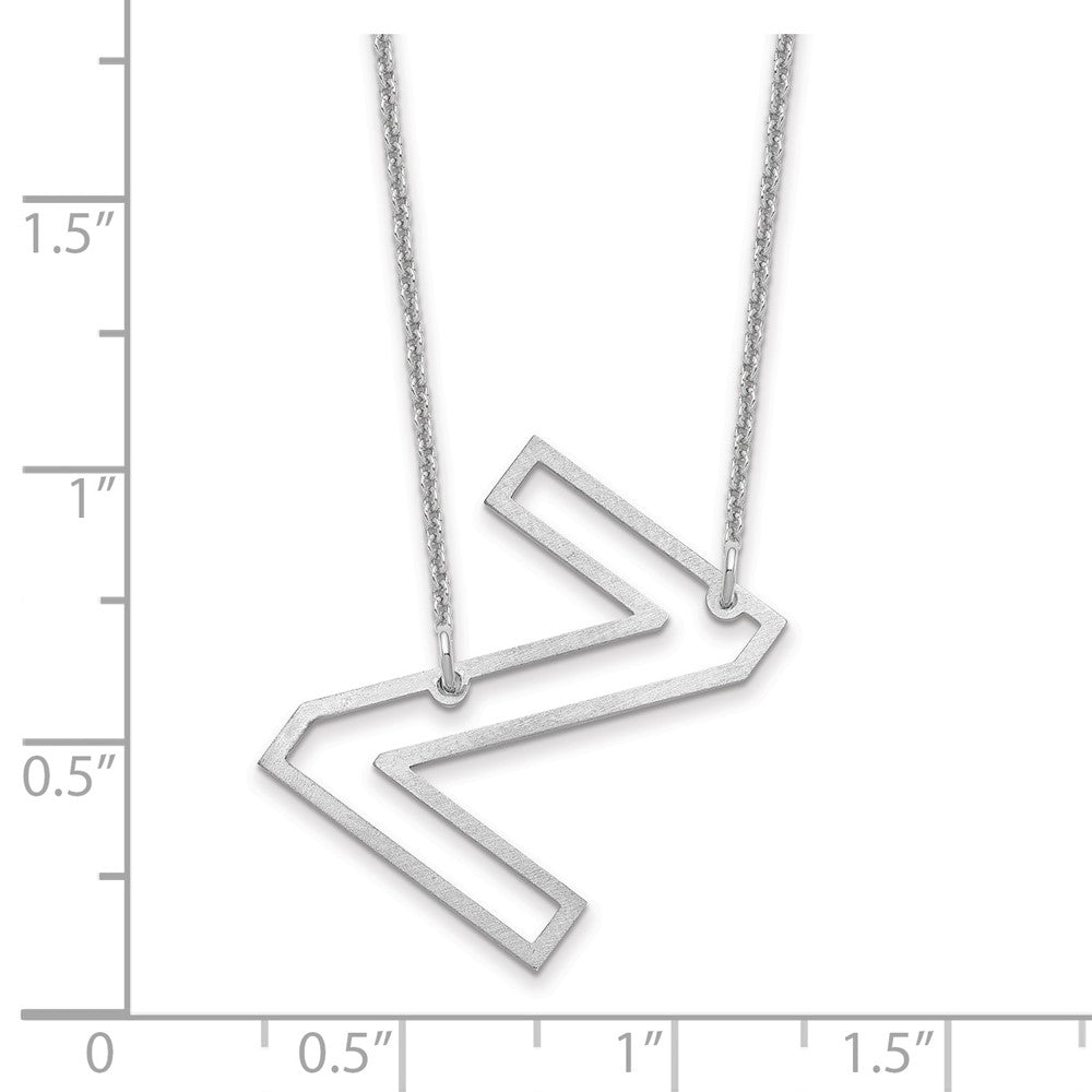 14k White Gold Sideways Cut Out Initial Z Necklace