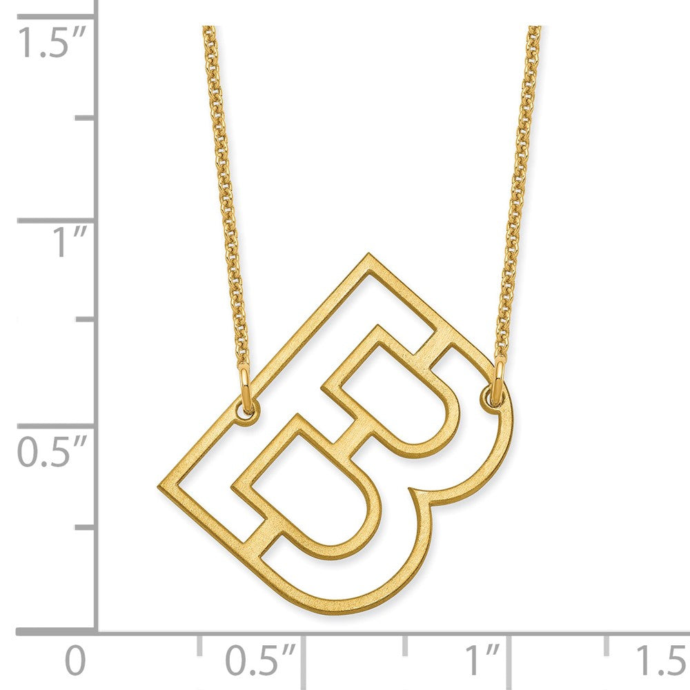 10k Yellow Gold Sideways Cut Out Initial B Necklace