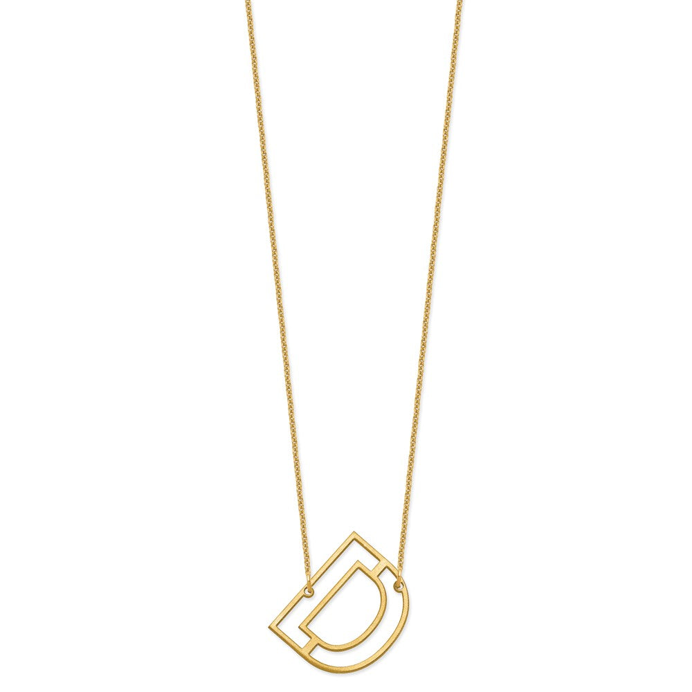 10k Yellow Gold Sideways Cut Out Initial D Necklace