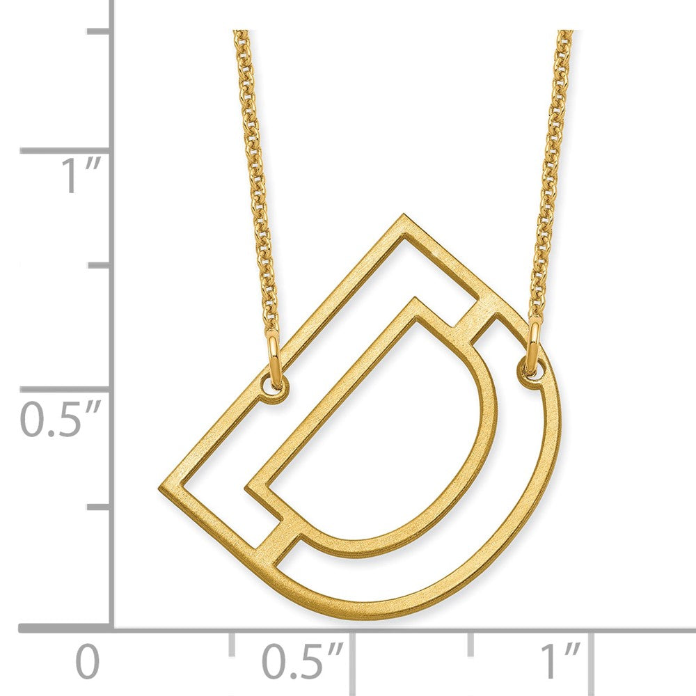 10k Yellow Gold Sideways Cut Out Initial D Necklace