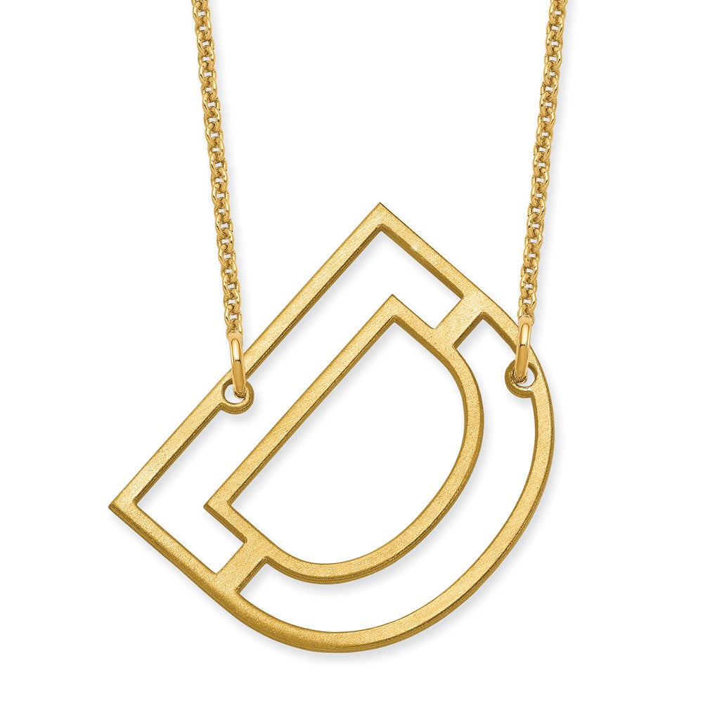 10k Yellow Gold Sideways Cut Out Initial D Necklace
