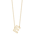 10k Yellow Gold Sideways Cut Out Initial E Necklace